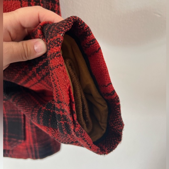 Sportwear Vintage 1940s Red Plaid Wool Button Front Hunting Jacket Size 44 - Picture 11 of 15